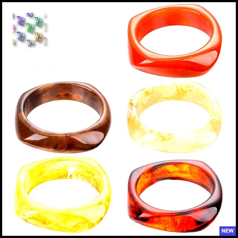 Vintage Geometric Chunky Bangle Bracelets Punk Wristband Jewelry Set